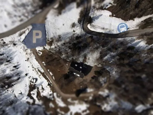 Parking near Erjavčeva mountain hut on Vršič Pass