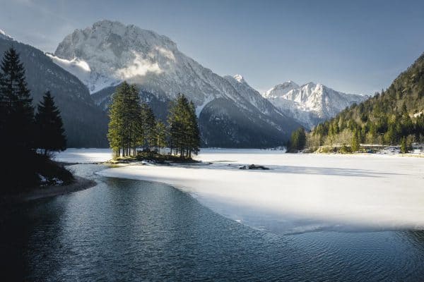 Predil Lake - Lago di Predil in winter