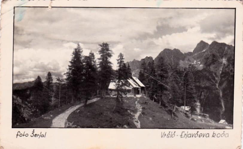 Erjavčeva mountain hut 1955 postcard