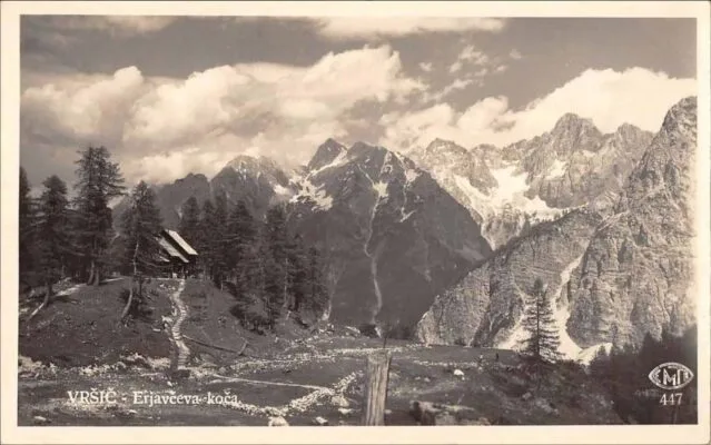 BW Postcard of Erjavec Lodge no date