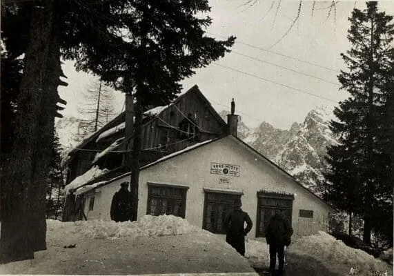Erjavec Lodge at 1525m at Vršič (1916)