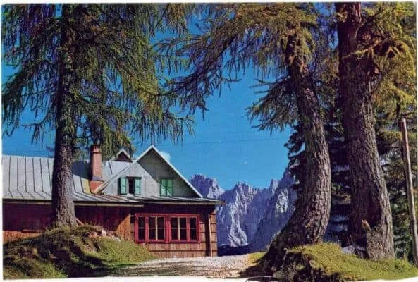 Postcard of Erjavec Lodge 1966 postcard
