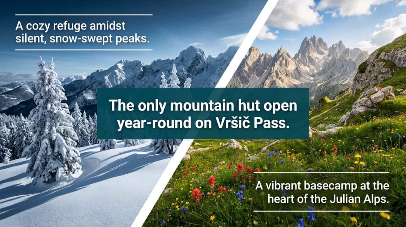 Slovenia – Julian Alps – Kranjska Gora – Vršič Pass – Erjavčeva koča Mountain Hut - Why Stay at mountain hut at Vršič pass