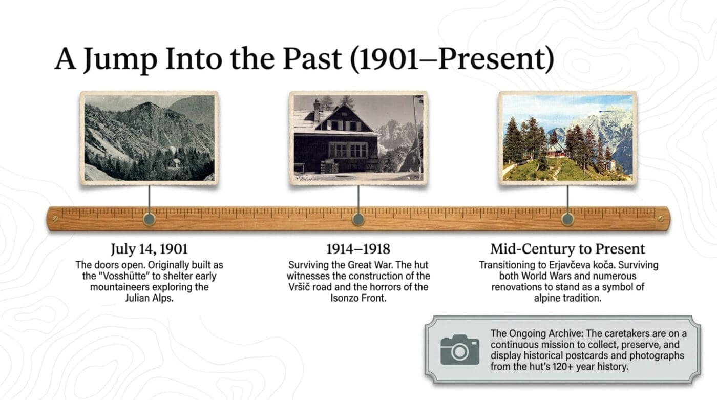 Slovenia – Julian Alps – Kranjska Gora – Vršič Pass – Erjavčeva koča Mountain Hut - alpine refuge history