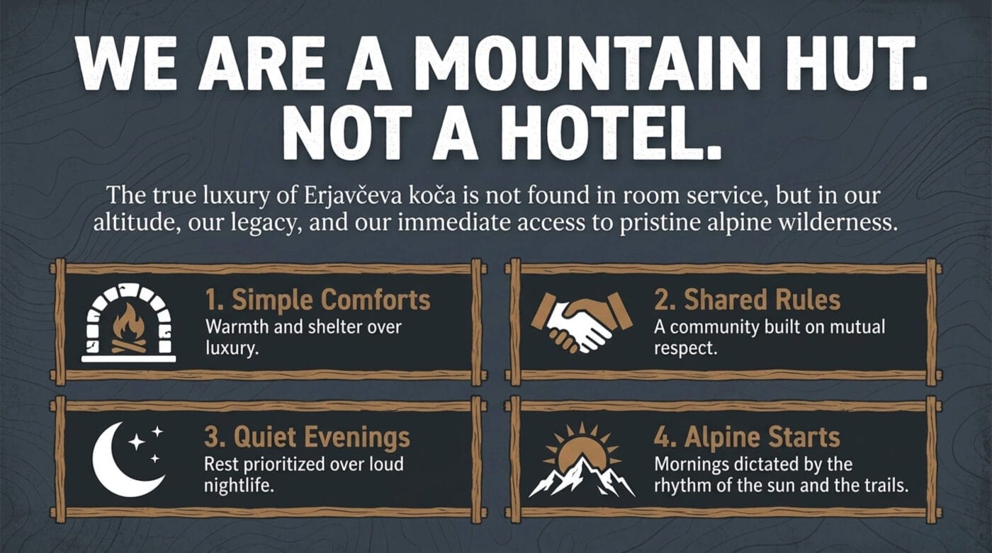 Slovenia – Julian Alps – Kranjska Gora – Vršič Pass – Erjavčeva koča Mountain Hut - not a hostel