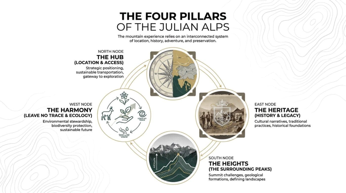Slovenia – Julian Alps – Kranjska Gora – Vršič Pass – Erjavčeva koča Mountain Hut - pillars of the julian alps