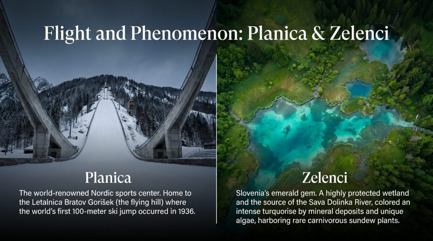 Slovenia – Julian Alps – Kranjska Gora – Vršič Pass – Erjavčeva koča Mountain Hut - planica ski jump and zelenci natural reservat
