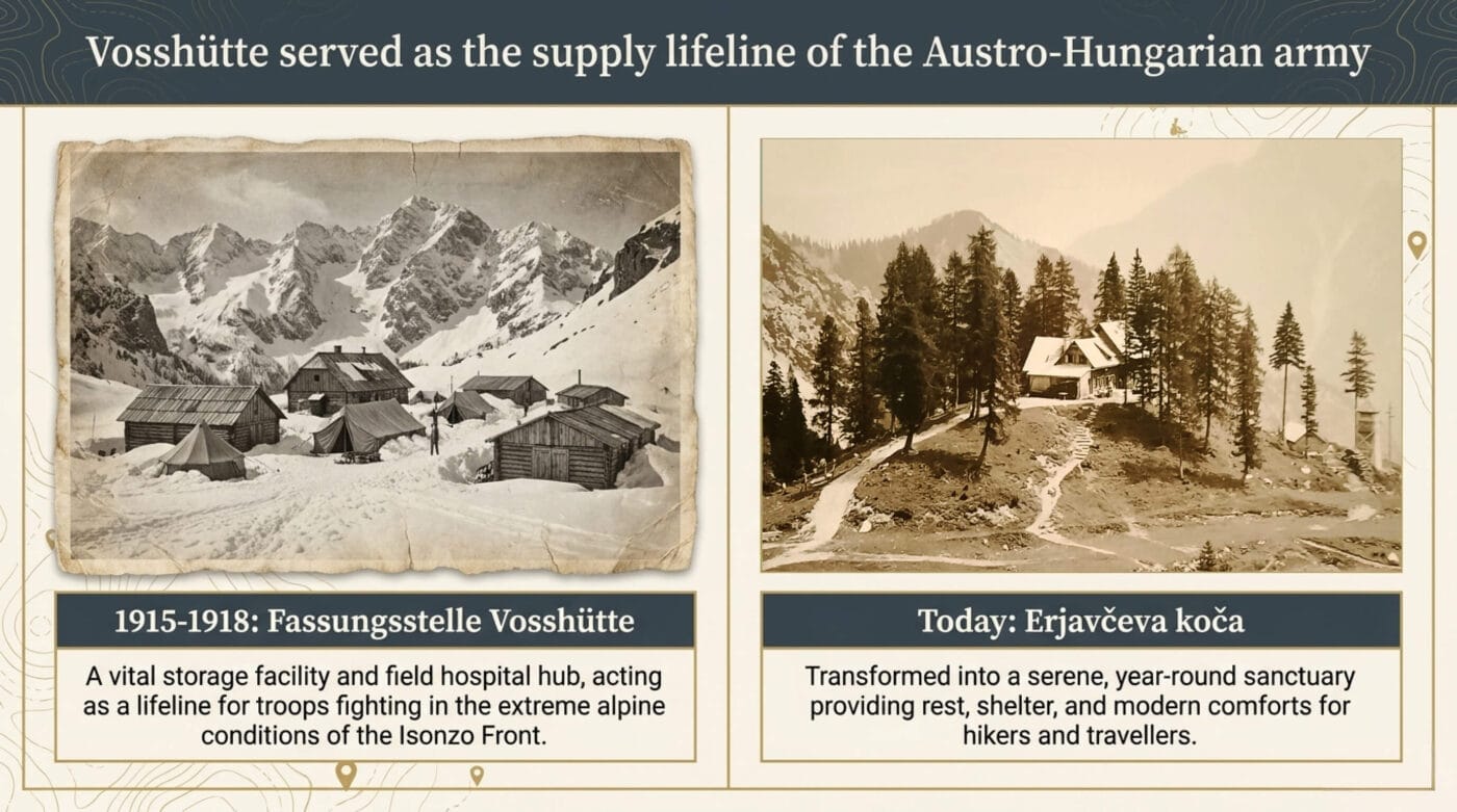 Slovenia – Julian Alps – Kranjska Gora – Vršič Pass – Erjavčeva koča Mountain Hut - since 1901 at 1525 meters