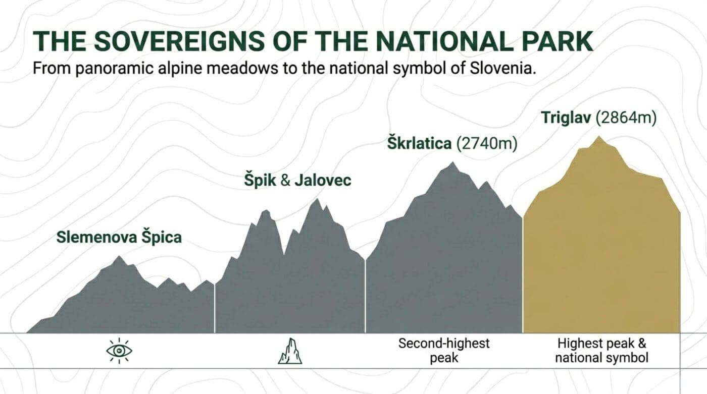 Slovenia – Julian Alps – Kranjska Gora – Vršič Pass – Erjavčeva koča Mountain Hut - the peaks in the national park