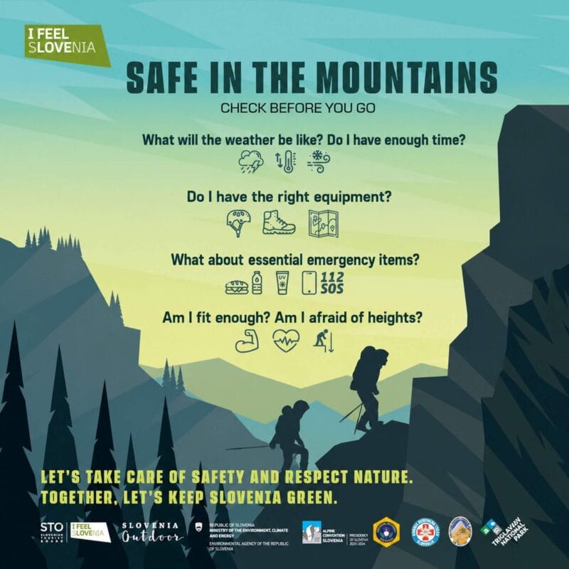 The most common causes of accidents in the mountains are slipping and unfamiliarity with the terrain