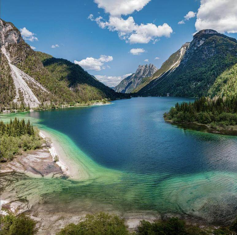 cave del predil lake, italy
